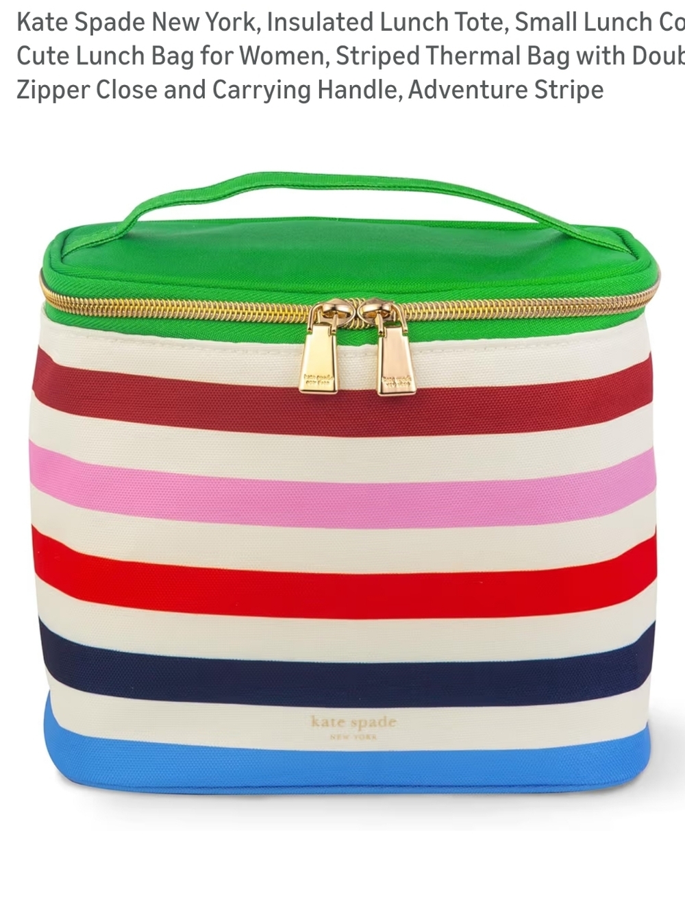 Kate Spade New York, Insulated Lunch Tote Adventure Stripe NWT